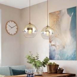 Creatieve hanglamp van ijzer en glas, decoratieve verlichting