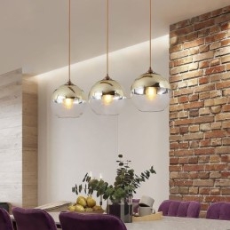 Creatieve hanglamp van ijzer en glas, decoratieve verlichting