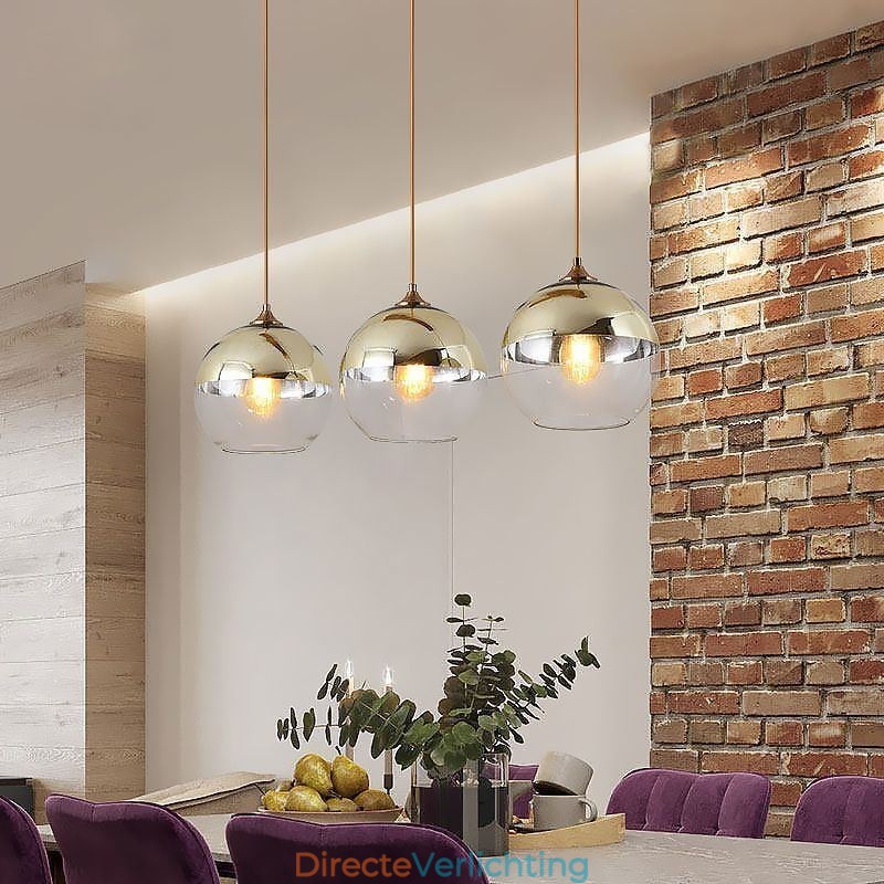Creatieve hanglamp van ijzer en glas, decoratieve verlichting