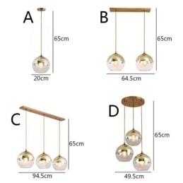 Creatieve hanglamp van ijzer en glas, decoratieve verlichting