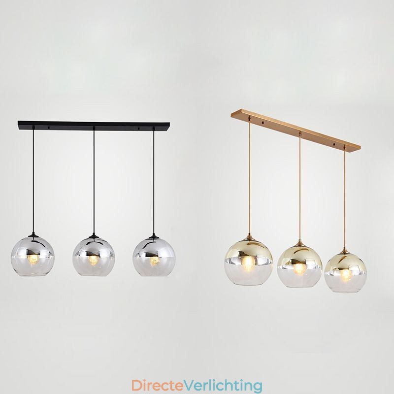 Creatieve hanglamp van ijzer en glas, decoratieve verlichting