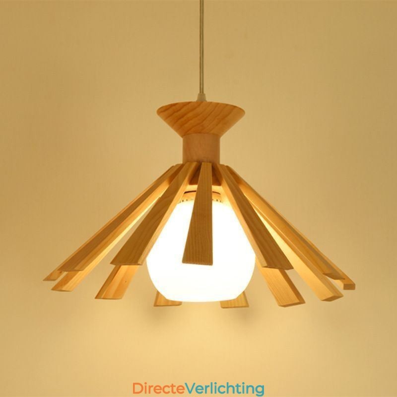 Eenvoudige stijl houten hanglamp