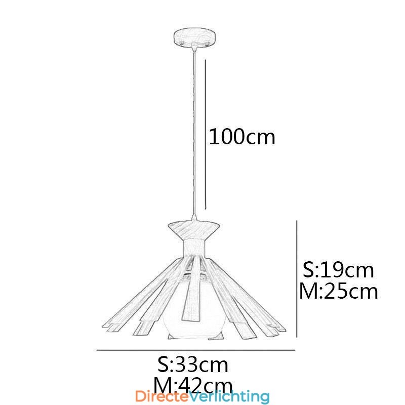 Eenvoudige stijl houten hanglamp