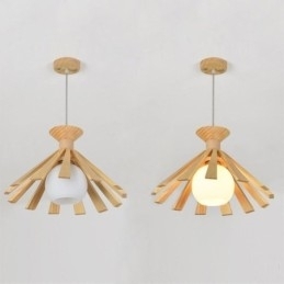 Eenvoudige stijl houten hanglamp