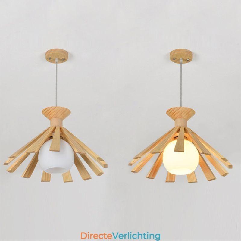 Eenvoudige stijl houten hanglamp