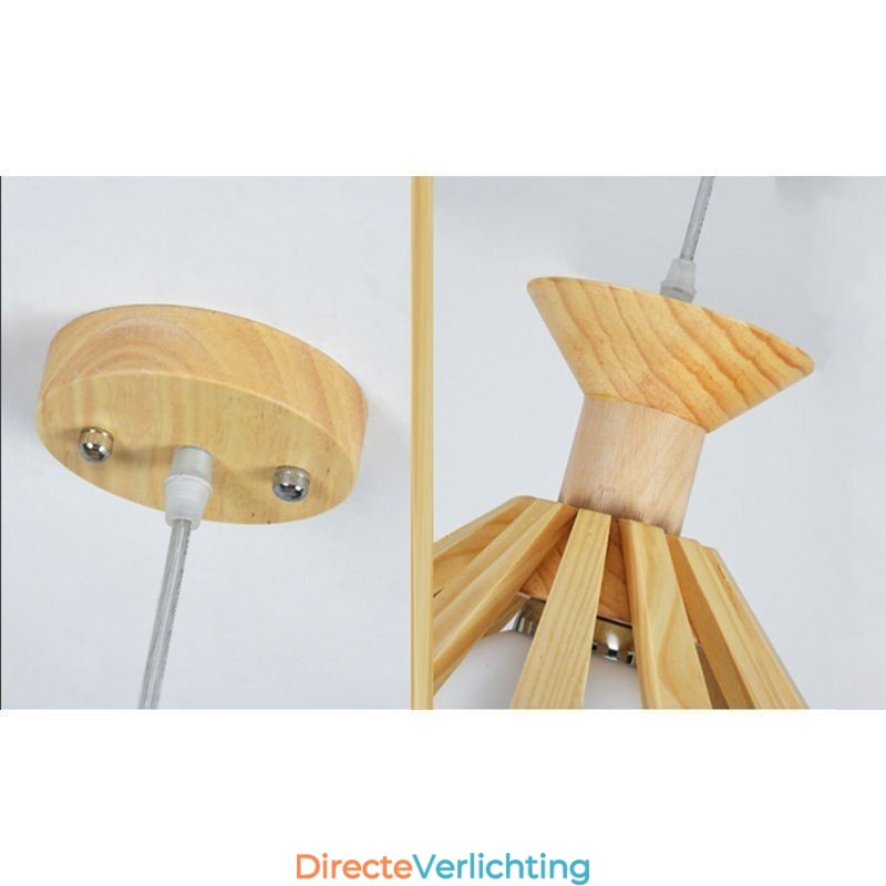 Eenvoudige stijl houten hanglamp
