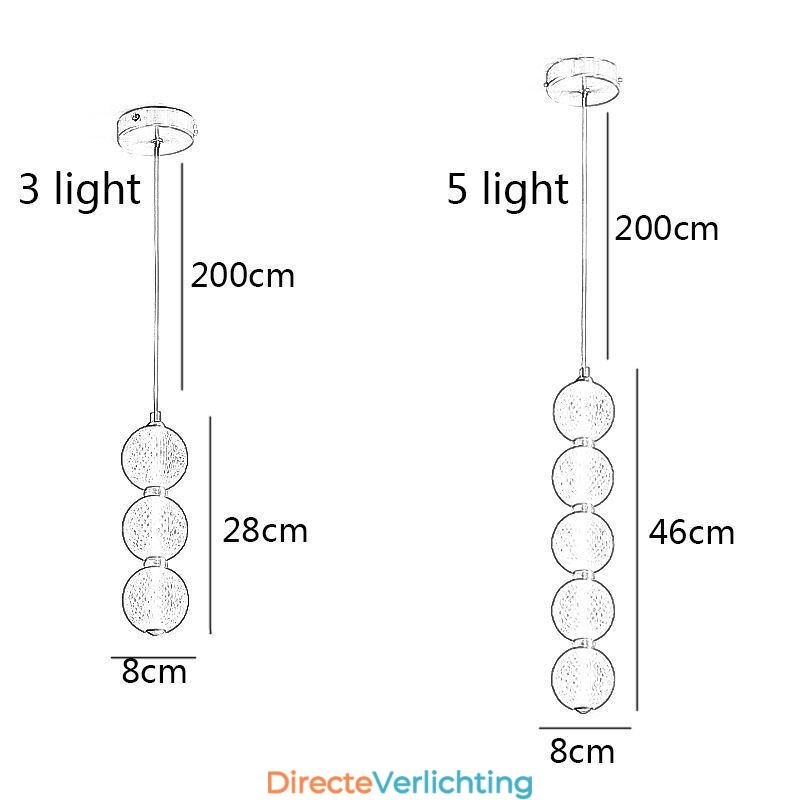 Hanglamp Acryl Kralen Decoratieve Verlichting
