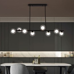 Kroonluchter Glazen Bol Horizontale Type Hanglamp