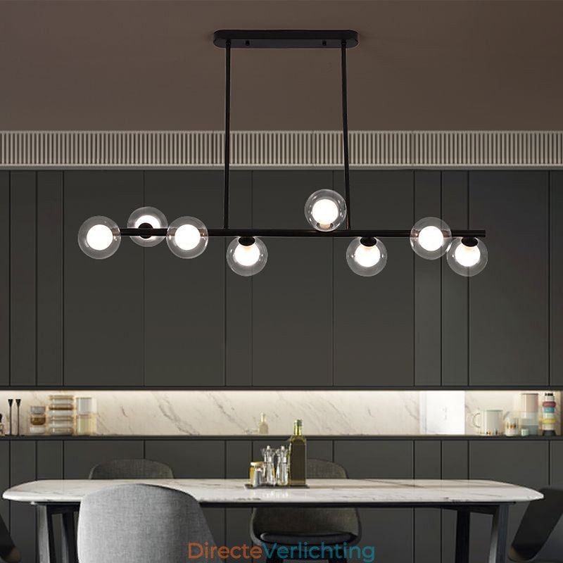 Kroonluchter Glazen Bol Horizontale Type Hanglamp