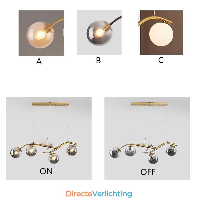 Moderne minimalistische tak hanglamp 4 lampen decoratieve lamp