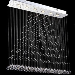 Rechthoekige kristallen hanglamp plafond kroonluchter verlichting lampen armaturen