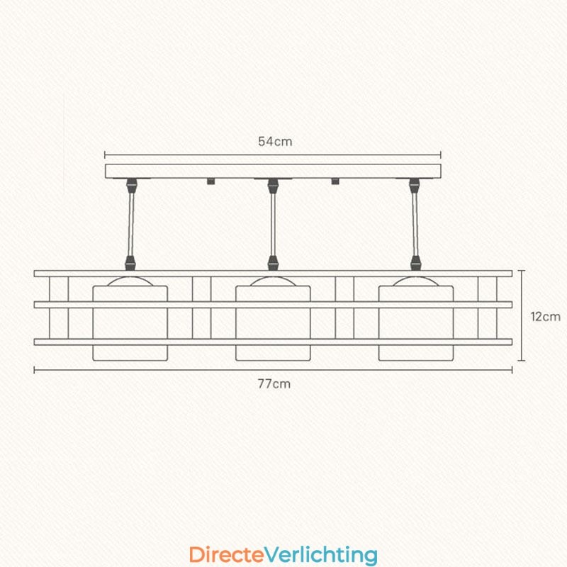 Creatieve 3-lichts eikenhouten hanglamp Decoratieve houten plafondlamp Café