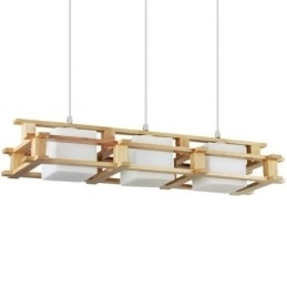 Creatieve 3-lichts eikenhouten hanglamp Decoratieve houten plafondlamp Café