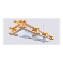 Creatieve 3-lichts eikenhouten hanglamp Decoratieve houten plafondlamp Café
