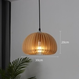Retro Stijl Hanglamp Lindehouten Pompoen Hanglamp