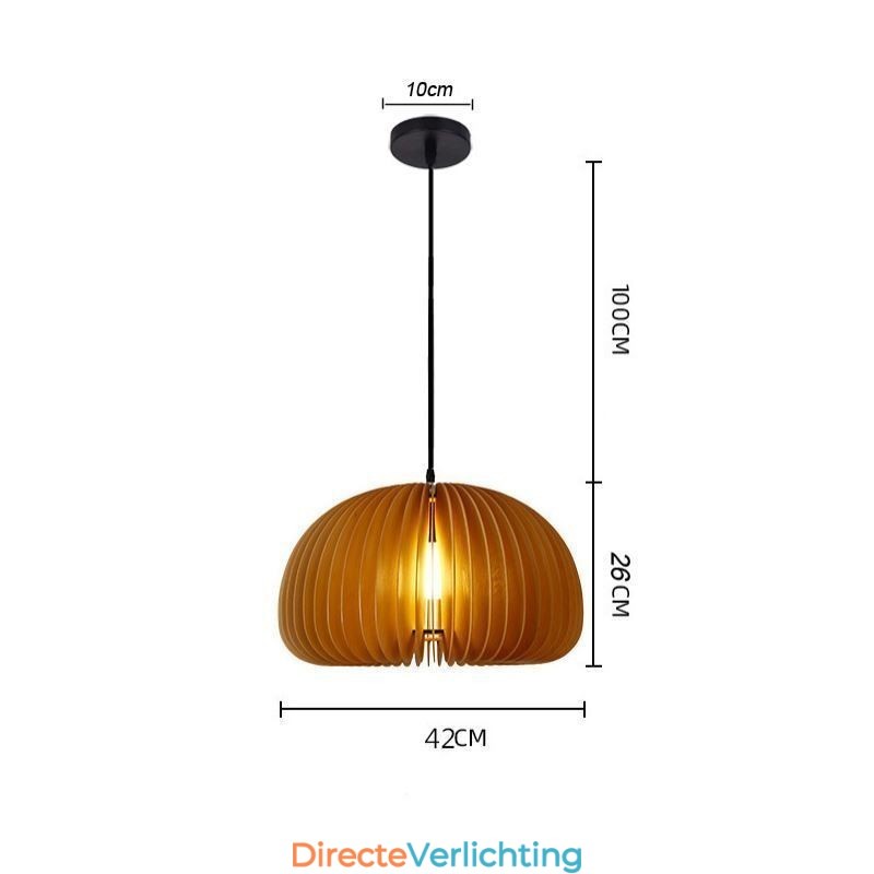 Retro Stijl Hanglamp Lindehouten Pompoen Hanglamp