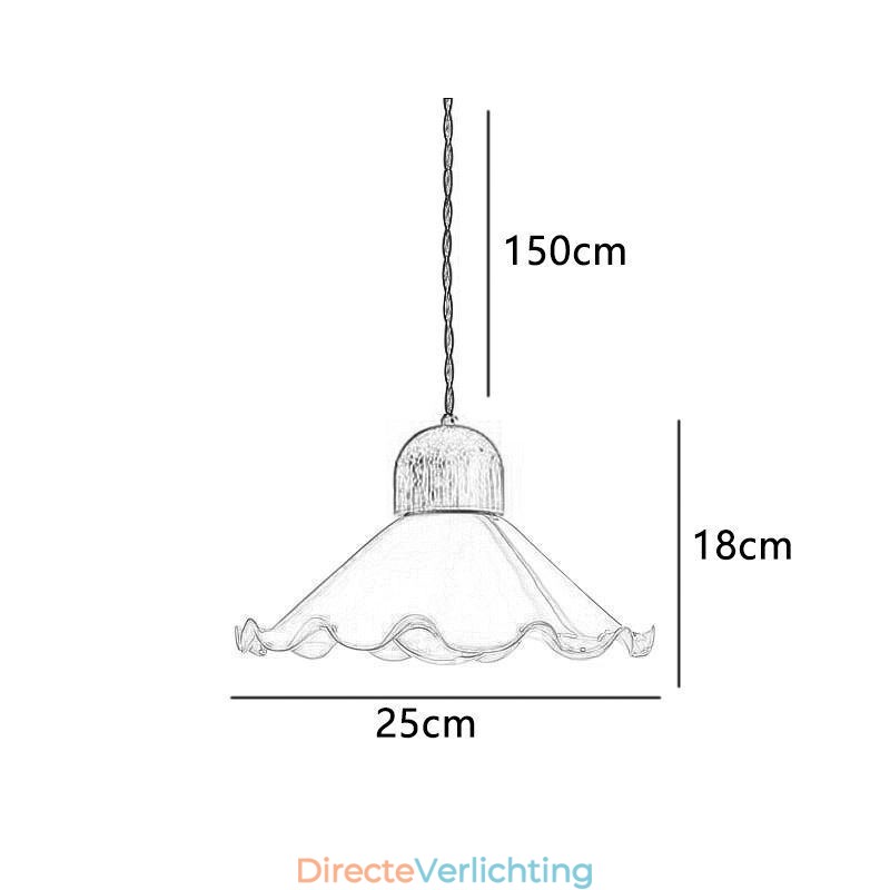 Moderne kant glazen hanglamp enkele kop hanglamp