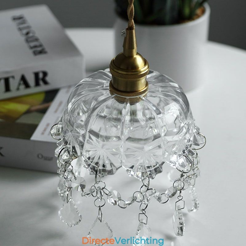 Elegante glazen hanglamp met enkele kop, mini-hanglamp