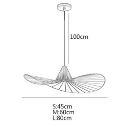 IJzeren hanglamp Eenvoudige strohoedlamp 1 licht