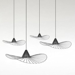 IJzeren hanglamp Eenvoudige strohoedlamp 1 licht