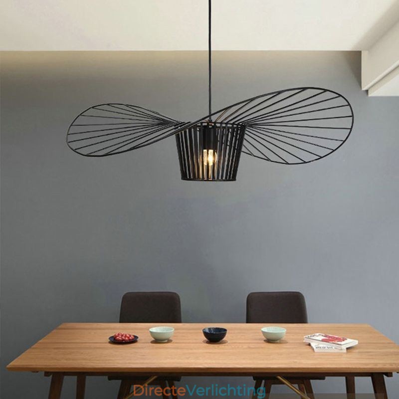 IJzeren hanglamp strohoedlamp 1 licht