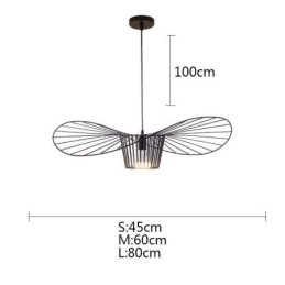 IJzeren hanglamp strohoedlamp 1 licht