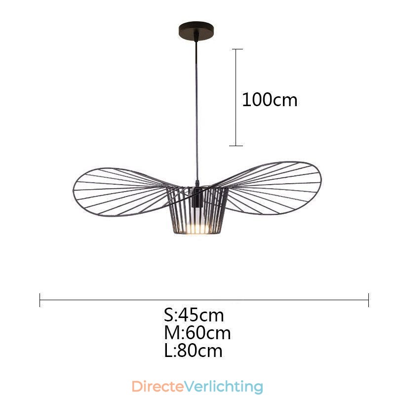 IJzeren hanglamp strohoedlamp 1 licht