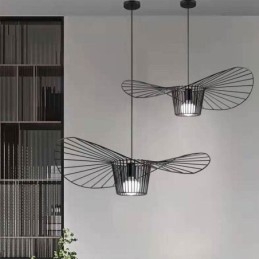 IJzeren hanglamp strohoedlamp 1 licht