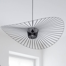 IJzeren hanglamp strohoedlamp 1 licht