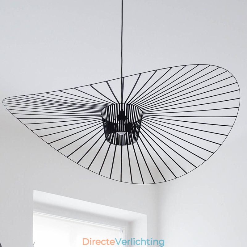 IJzeren hanglamp strohoedlamp 1 licht