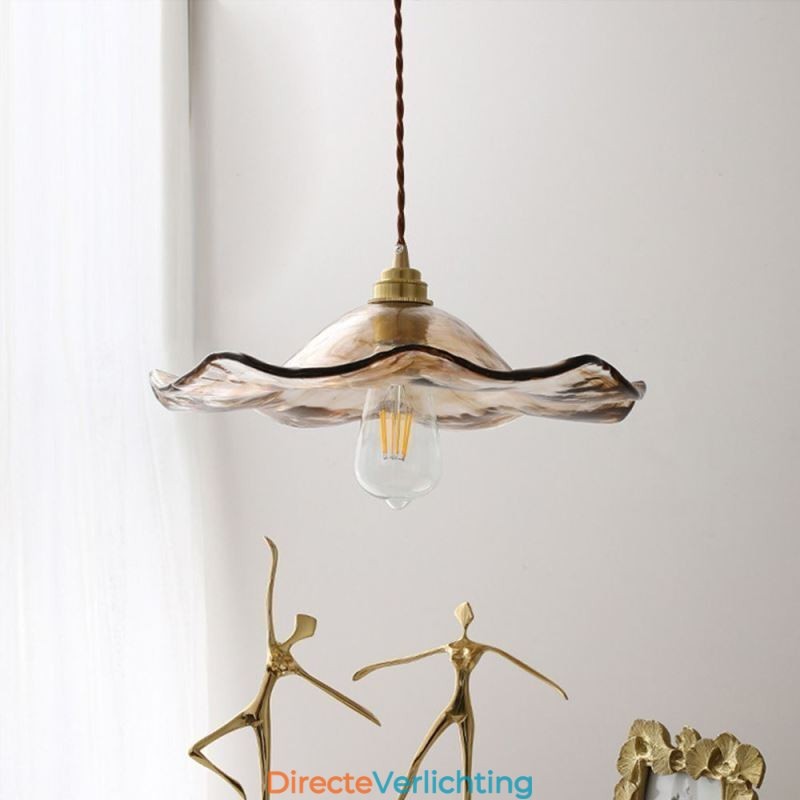 Lotusblad Glazen Hanglamp Creatieve Decoratieve Verlichtingsarmatuur