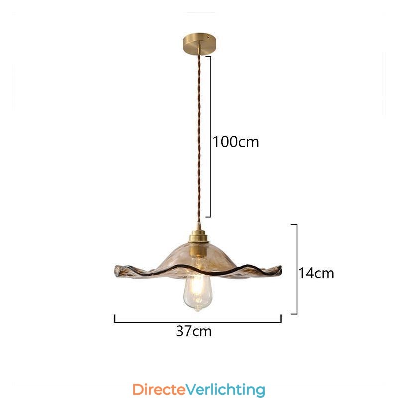 Lotusblad Glazen Hanglamp Creatieve Decoratieve Verlichtingsarmatuur