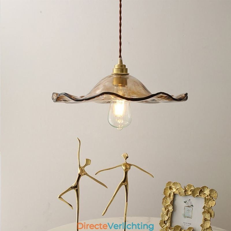 Lotusblad Glazen Hanglamp Creatieve Decoratieve Verlichtingsarmatuur