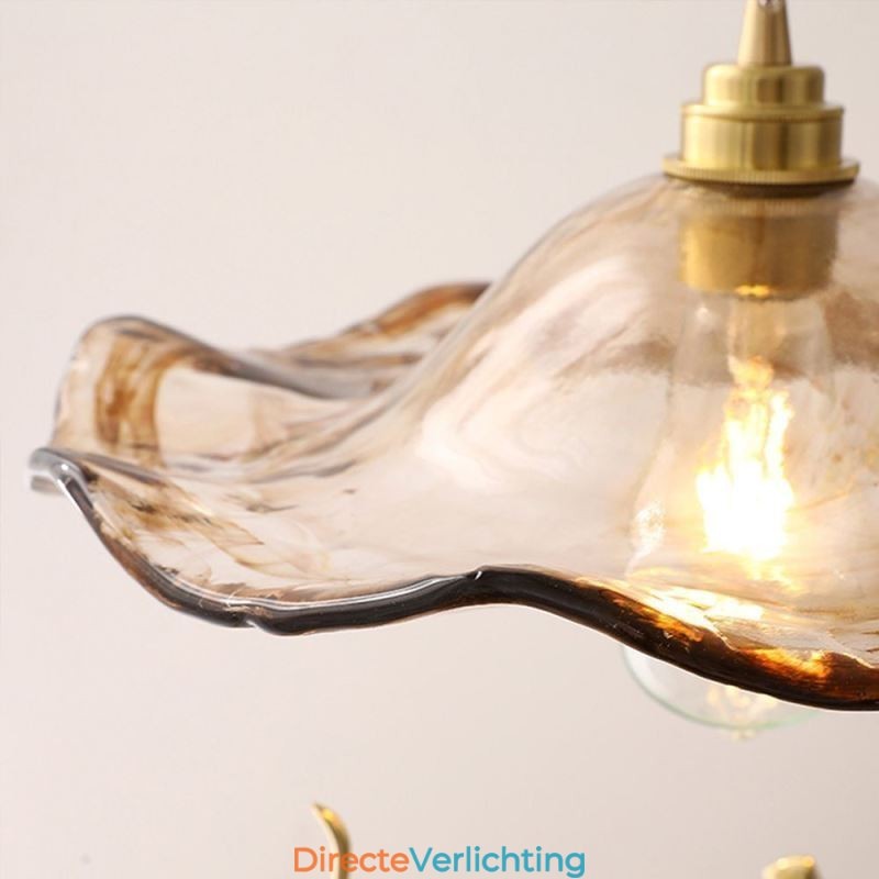 Lotusblad Glazen Hanglamp Creatieve Decoratieve Verlichtingsarmatuur