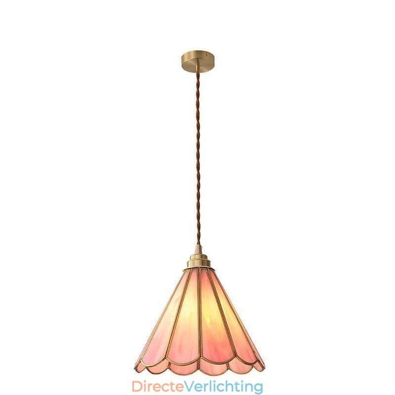 Japanse stijl glazen hanglamp retro bloemblaadjes lamp