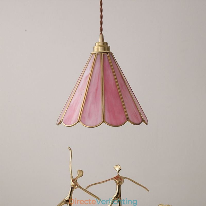 Japanse stijl glazen hanglamp retro bloemblaadjes lamp