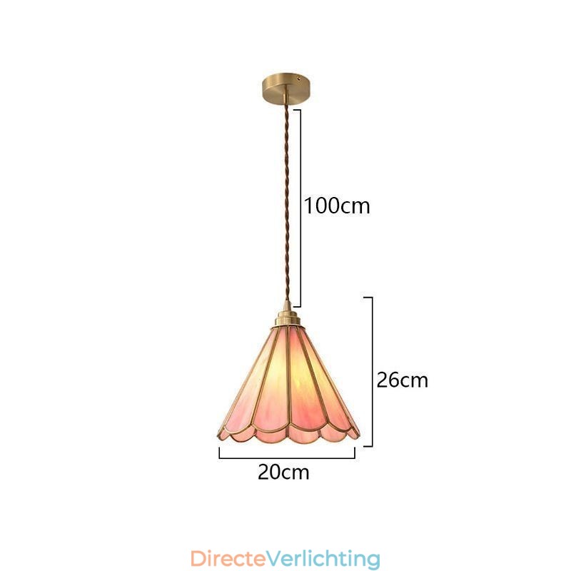 Japanse stijl glazen hanglamp retro bloemblaadjes lamp
