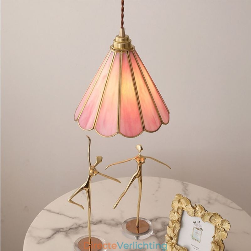 Japanse stijl glazen hanglamp retro bloemblaadjes lamp