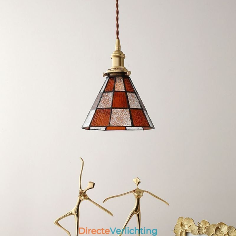 Retro Lattice Glazen Hanglamp Japanse Stijl Verlichting