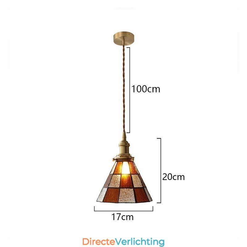 Retro Lattice Glazen Hanglamp Japanse Stijl Verlichting