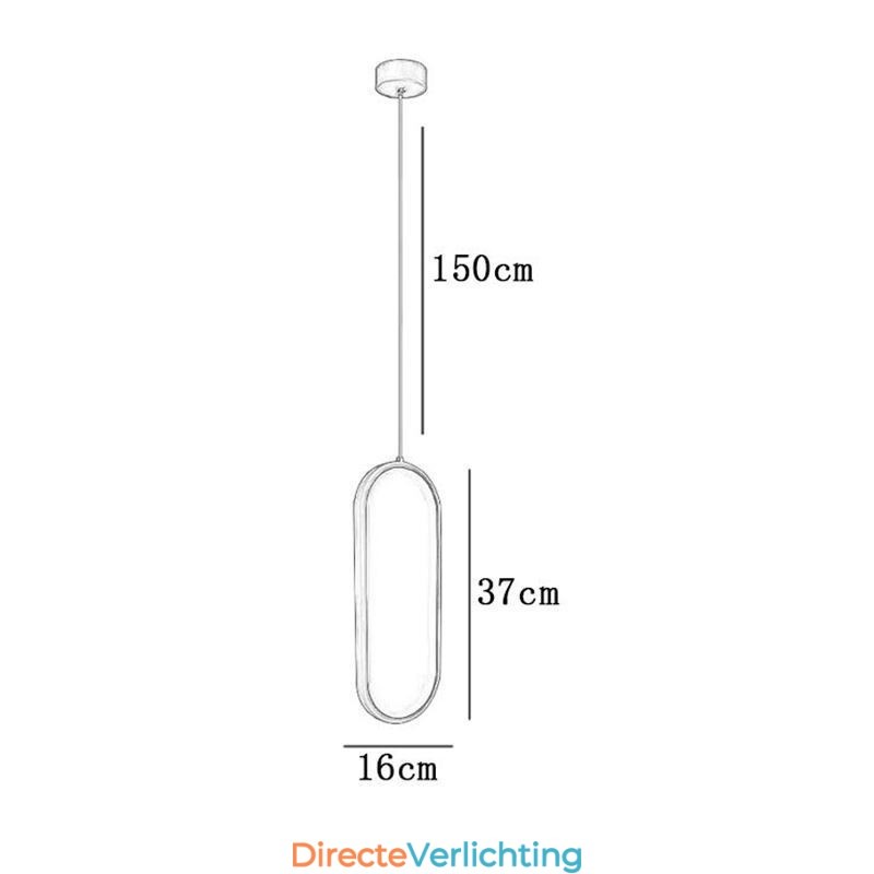 Ovale hanglamp, decoratieve lamp van acryl