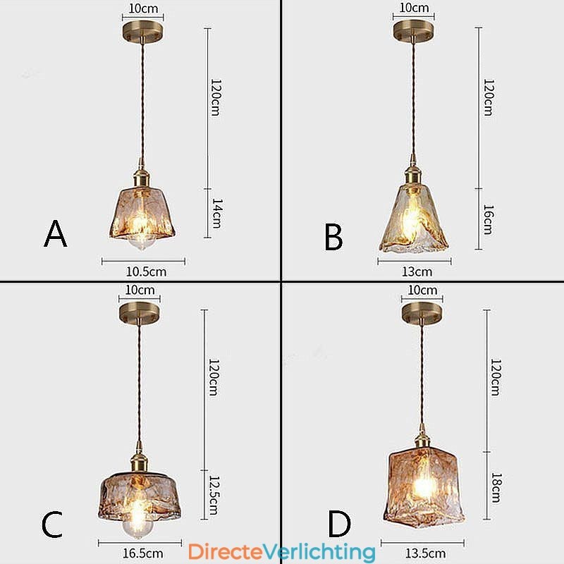 Unieke Mini Glazen Hanglamp Japanse Stijl Amberkleurige Decoratieve Verlichting