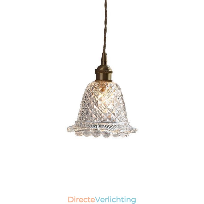 Moderne bloemen glazen hanglamp 1 licht decoratieve lamp