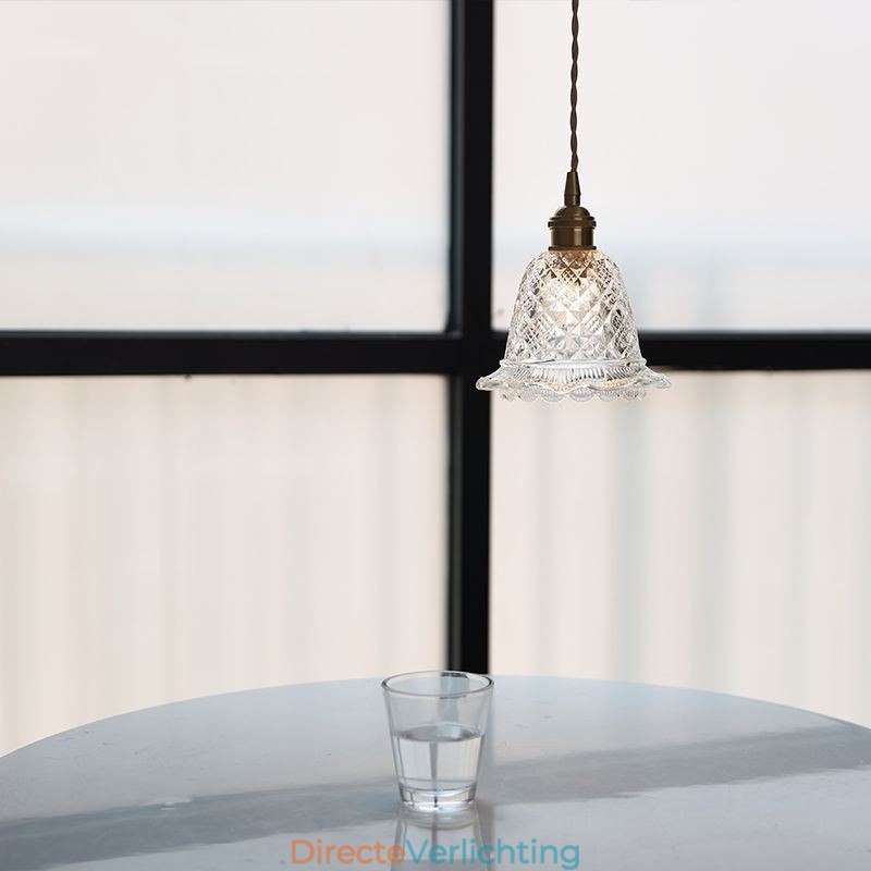 Moderne bloemen glazen hanglamp 1 licht decoratieve lamp