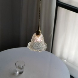 Moderne bloemen glazen hanglamp 1 licht decoratieve lamp
