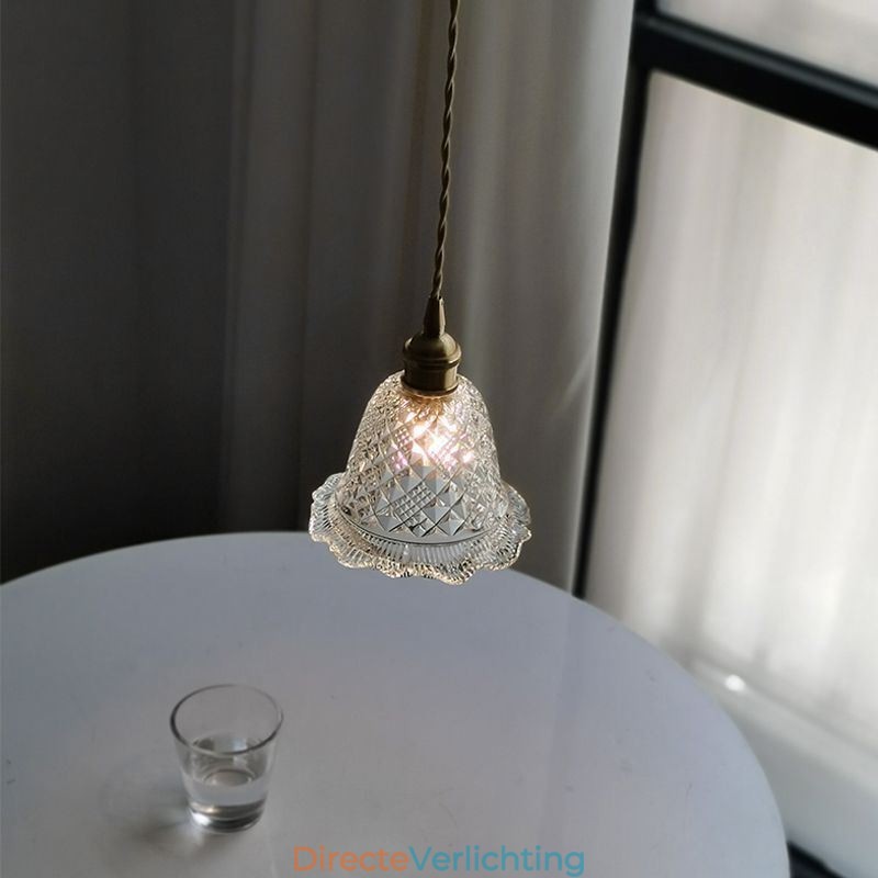 Moderne bloemen glazen hanglamp 1 licht decoratieve lamp