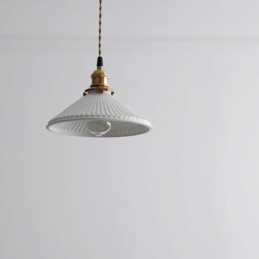 Japanse stijl keramiek hanglamp retro geplooide hanglamp