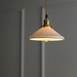 Japanse stijl keramiek hanglamp retro geplooide hanglamp