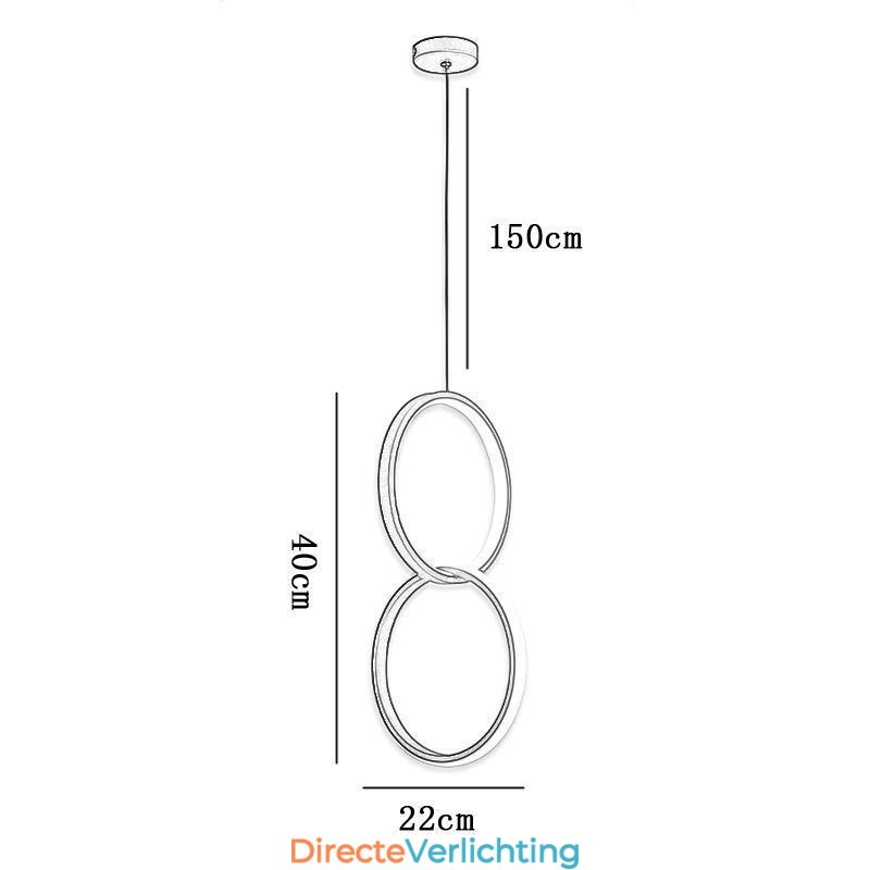 Minimalistische dubbele ring hanglamp