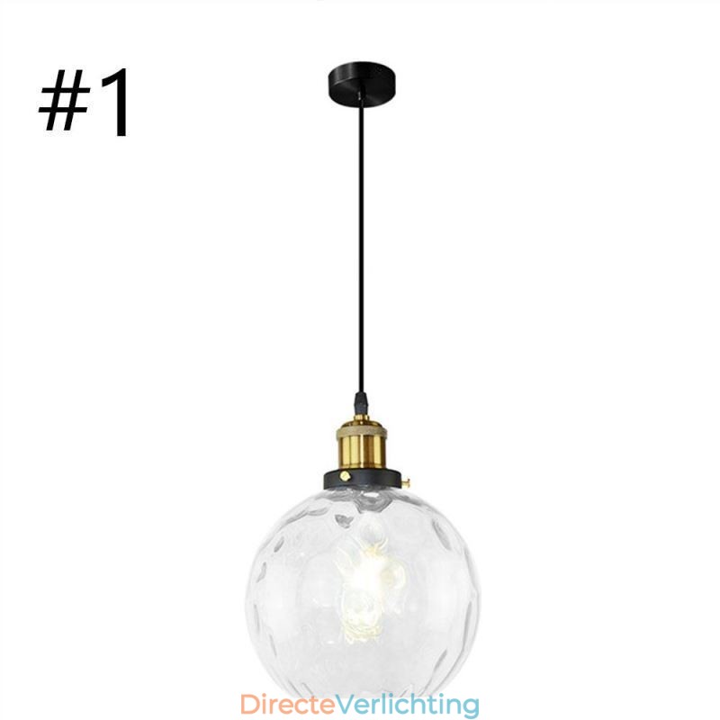Moderne glazen hanglamp ronde waterpatroon glazen hanglamp